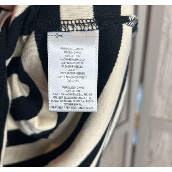 Current Elliott Oversized T Shirt Black White Stripes Short Slvs Distressed 1 - Picture 7 of 8